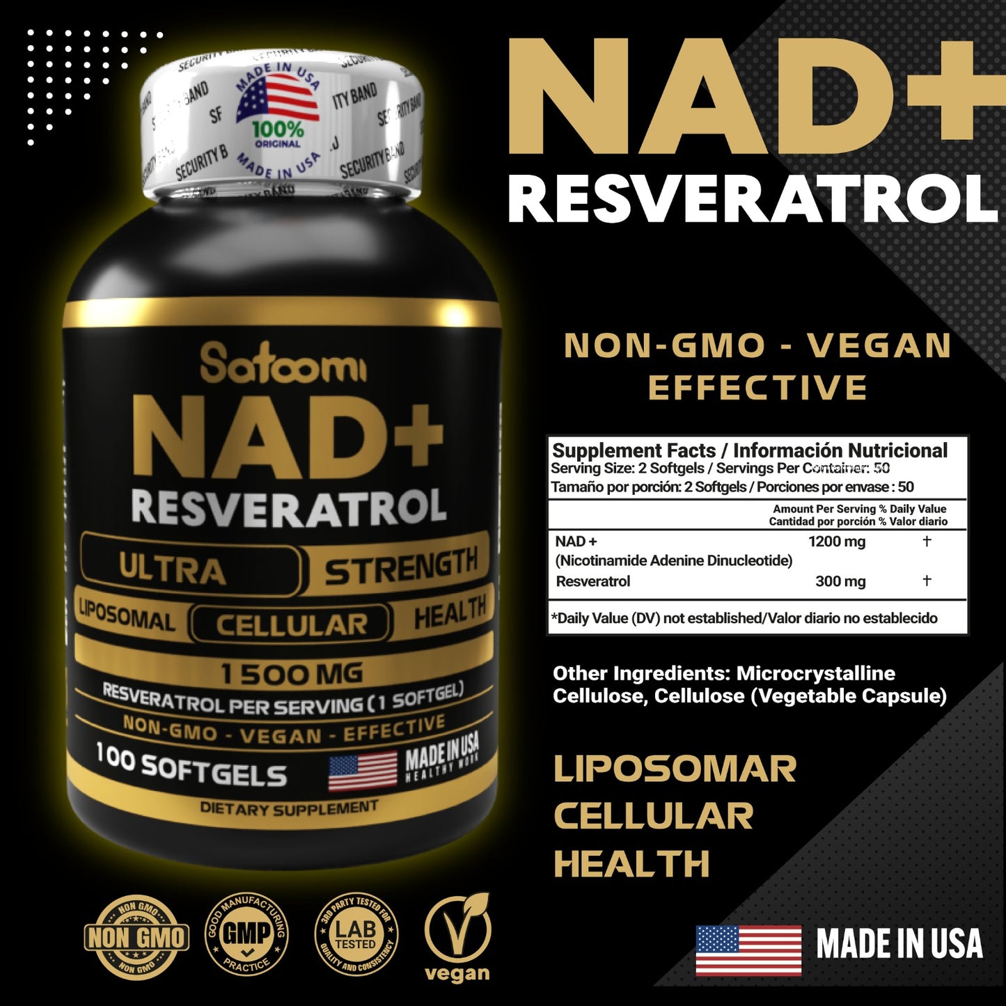 NAD+ con Resveratrol - 100 Softgels